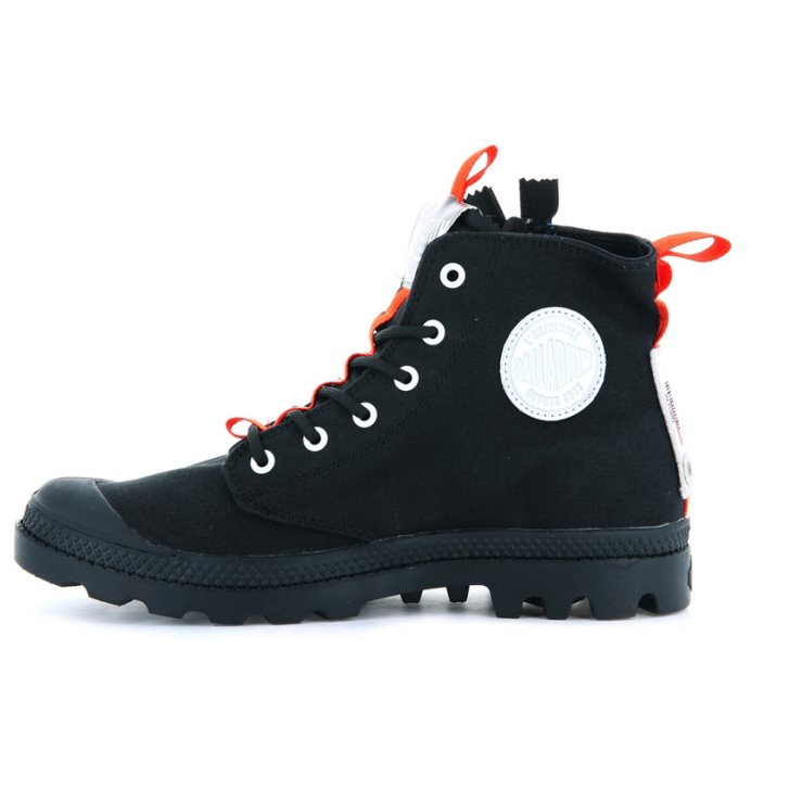 Palladium Pampa Hi Ticket To Earth Men's Boots Black | UK H519-ZVF